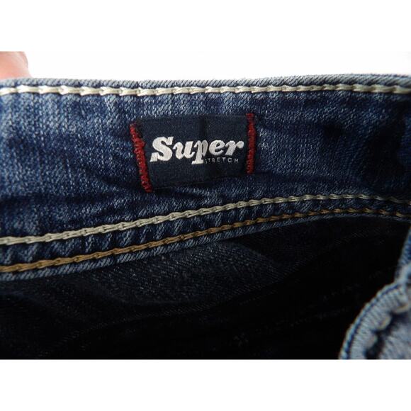 Suki Mid Slim Boot Jeans 26x31 Dark Wash Jewels Bling Pockets Y2K Rockabilly Vtg - Picture 12 of 16